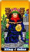 King of Coins Tarot card in 8-Bit Tarot deck