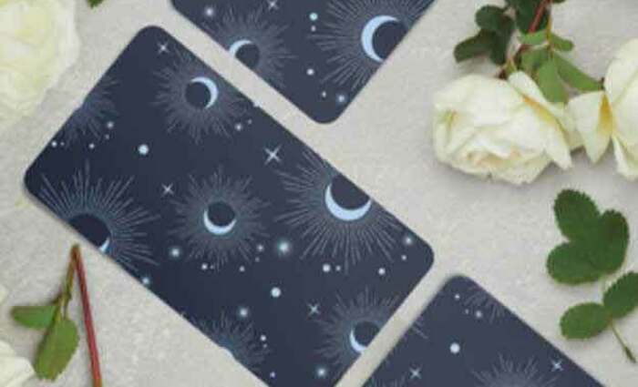 moon phases on tarot card back